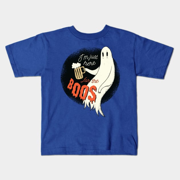 I'm Just Here For The Boos Funny Spooky Ghost Vintage Halloween Custom Kids T-Shirt by Kribis